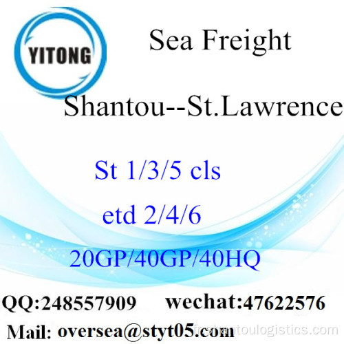 Shantou Port Sea Freight Shipping à St.Lawrence